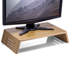 Officemate Bamboo Monitor Stand-Raises monitor while providing storage space underneath