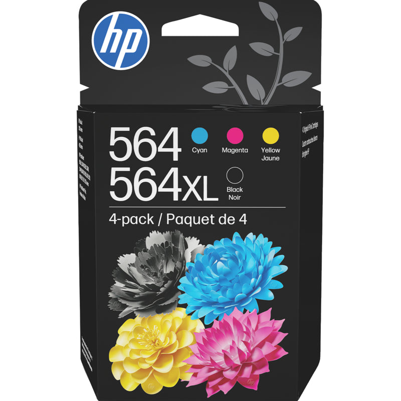 HP 564XL Black High Yield & 564 Cyan, Magenta and Yellow Original