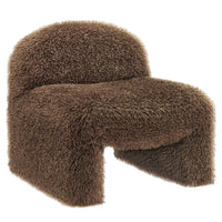Modway Mina Faux Fur Accent Chair - Brown-Faux Fur Upholstery