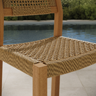 Modway Reed 40" Outdoor Outdoor Teak Wood Counter Stool - Natural-Stretcher Support Bar