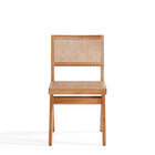 Manhattan Comfort Hamlet 17.64" Industry Chic Dining Chair - Nature - Set of 4-Seat Made from Natural Cane