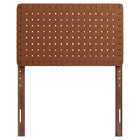 Modway Sparta Weave Vegan Leather Twin Headboard - Walnut Brown-5 Height-Adjustable Mounting Positions