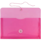 JAM Paper #10 Plastic Envelopes with Button and String Tie Closure, 5.25 x 10, Fuchsia Pink Poly, 24 Pack (921B1fug)-Pink