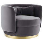 Modway Relish Performance Velvet Swivel Chair - Gold Grey-Swivel Accent Chair