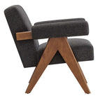 Modway Lyra Fabric Armchair - Dark Grey Fabric - Set of 2-Dense Foam Padding