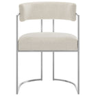 Modway Huron Curved Back Fabric and Metal Dining Accent Chair - Silver/Cream-9
