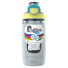 Bubba Kids Flo Water Bottle - 16 oz (473 ml) - Wide Mouth - Silicone Sleeve - Push Button Lid - Light Stone/Limelight/Scuba-Guaranteed for life. *Limited warranty only applicable in US & Canada