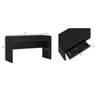 Manhattan Comfort Grace 54" Modern 2-Drawer Office Desk - Black & Gold-Two storage drawers open on 0.75-extension tracks for smooth access to office essentials