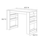 Modway Galley 3-Piece Kitchen Island and Stool Set - Oak Grey-MDF, Particleboard, and Paper Laminate