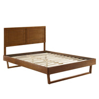 Modway Marlee Wood Twin Platform Bed with Angular Frame - Walnut-Twin Platform Bed Frame