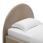Modway Resort Performance Velvet Arched Round Twin Platform Bed - Taupe-Assembly Required