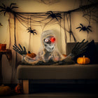 HOMCOM Animated Half-Body Mummy Halloween Decoration-Sound-activated head and hands movement for spooky interaction 