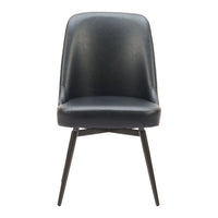 Zuo Keppel Swivel Dining Chair - Black - Set of 2-Plush and durable faux leather fabric
