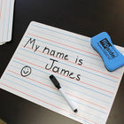 Flipside Products Dry Erase Learning Mat - Two-Sided Red & Blue Ruled/Plain - 9" x 12" - 48 Pack-Set of 48 mats measuring 9" x 12"