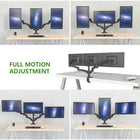 ShoppingAll Adjustable Triple Gas Spring Monitor Desk Mount - Black-Keep your cables neat and organized with our built-in cable clips, save your desk space and keep your workstation clean