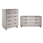 Manhattan Comfort Granville Modern Chest and Double Dresser Set - Light Grey-Modern-Contemporary with a taste of Glam Bedroom Dresser Set. Includes 1 Chest and 1 Double Dresser.