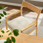 Modway Solara Fabric Wood Dining Armchairs - Natural/Heathered Weave Beige - 2 Pack-Tapered Legs