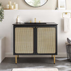 Modway Chaucer 36" Bathroom Vanity - Black-Metal Cabinet Knobs