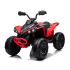 Freddo 24V Can Am Renegade 1-Seater Kids ATV - Red-Deluxe Leather Seat: Enjoy a comfortable ride with a luxurious leather seat, designed for one rider, complete with a two-point seat belt for safety