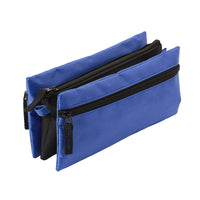Merangue Triple Pocket Pencil Pouch - Blue-Triple Pencil Pouch