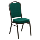Flash Furniture HERCULES Series Crown Back Stacking Banquet Chair in Green Fabric - Gold Vein Frame-500 lb. Weight Capacity