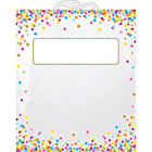Ashley Productions Hanging Confetti Pattern Storage/Book Bag - 10.5" x 12.5" - 12 Pack-Clear plastic bag with strong snap-shut handle