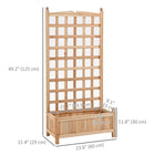 Outsunny Wooden Raised Garden Bed with Trellis - 24" x 12" x 49" -Includes a wooden box and back net board to showcase plants
