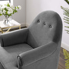 Modway Revive Tufted Button Accent Performance Velvet Armchair - Grey-Elegant Button Tufting