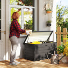 Outsunny Steel Deck Box-2 pneumatic rods prevent sudden fall of the lid
