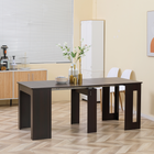 HOMCOM 23.6"-70.9" Rectangular Extendable Dining Table for 6-8 - Dark Brown-Easily reduces to the size of a side table