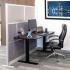 Luxor Modular Wall - 70" W x 70" H - Segmented Grey Frame, Frosted Acrylic, Cool Grey PET-Enhances light flow while reducing distractions