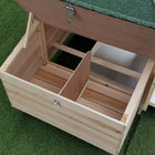 PawHut 77" Chicken Coop with Nesting Box - Natural/Green-Built-in slide out dropping tray make for easy cleaning 