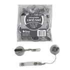 C-Line Retracting ID Card Reels - Spring Clip - Clear - 12 Pack-Translucent badge reel features steel spring clip to firmly attach to belt