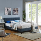 Modway Linnea Full Bed - Azure-Slatted Poplar Wood Support System