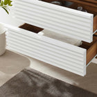 Modway Render 30" Wall-Mount Bathroom Vanity Cabinet - White/Walnut-MDF and Particleboard