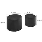 Modway Amani Round Nesting Coffee Tables - Black - Set of 2-MDF and Plywood Construction