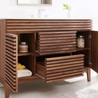Modway Render 48" Single Sink Bathroom Vanity - Walnut/White-Walnut Grain Vanity
