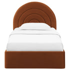 Modway Solana Arched Performance Velvet Twin Platform Bed - Rust-Platform Bed Frame