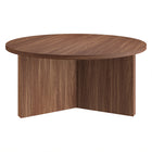 Hudson&Canal Anders 36"W Round Coffee Table - Satin Walnut-Tabletop features a weight capacity of 65 lbs