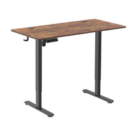 TygerClaw 47.2" W Sit-Stand Desk with USB Ports and Storage Drawer - Brown-Keep your devices powered and within reach with built-in 2x USB charging ports
