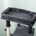 PawHut 52" Cat Tree with Scratching Posts, Bed and Condo - Dark Grey-Anti-tip kit included for improved safety and stability 