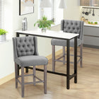HOMCOM Tufted Armless Bar Stool High Chair - Grey - 2 Pack-Flame-resistant seat and back foam create a safer, longer lasting chair