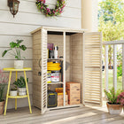 Outsunny Wooden Garden Shed - 30" x 20" x 47"-Sloped roof with asphalt cover to protect the inside from light to medium weather

