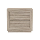 Manhattan Comfort Soren 26" Contemporary 2-Drawer Nightstand - Natural Oak-Crafted with high-quality wood grain laminate, offering the look of natural wood with enhanced durability