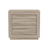 Manhattan Comfort Soren 26" Contemporary 2-Drawer Nightstand - Natural Oak-Crafted with high-quality wood grain laminate, offering the look of natural wood with enhanced durability