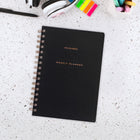 AT-A-GLANCE 2026-2027 Signature Weekly/Monthly Academic Planner - 8-1/2" H x 5-3/8" W - Black - Bilingual-Special pages include a holiday list, 3 year reference calendar, event calendar, contacts, and notes pages