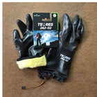 TEMRES Thermal Insulated Polyurethane Coated Rough Grip Glove - Insulated Acrylic Extended Cuff Draw Cord - Black - XLarge -Remains flexible down to -50 degrees Celsius