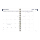 Blueline 2027 Weekly/Monthly Planner with Gold Twin-Wire Binding - 11" x 8-1/2" - Minimalist-100% post-consumer recycled paper