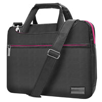 Vangoddy Sleek 13" Laptop Crossbody Messenger Bag - Grey/Pink-High Quality Material Made from water repellent fabric to protect your laptop from moisture.