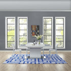 Modway Nahia Geometric Maze Area Rug - 8 ft W x 10 ft L - Ivory Light Grey/Blue-Tight Low Pile Weave